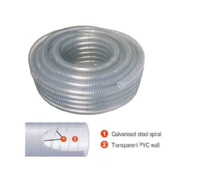 Heavy Duty Tricoflex "Spire Acier" Suction Hose, 30m Rolls